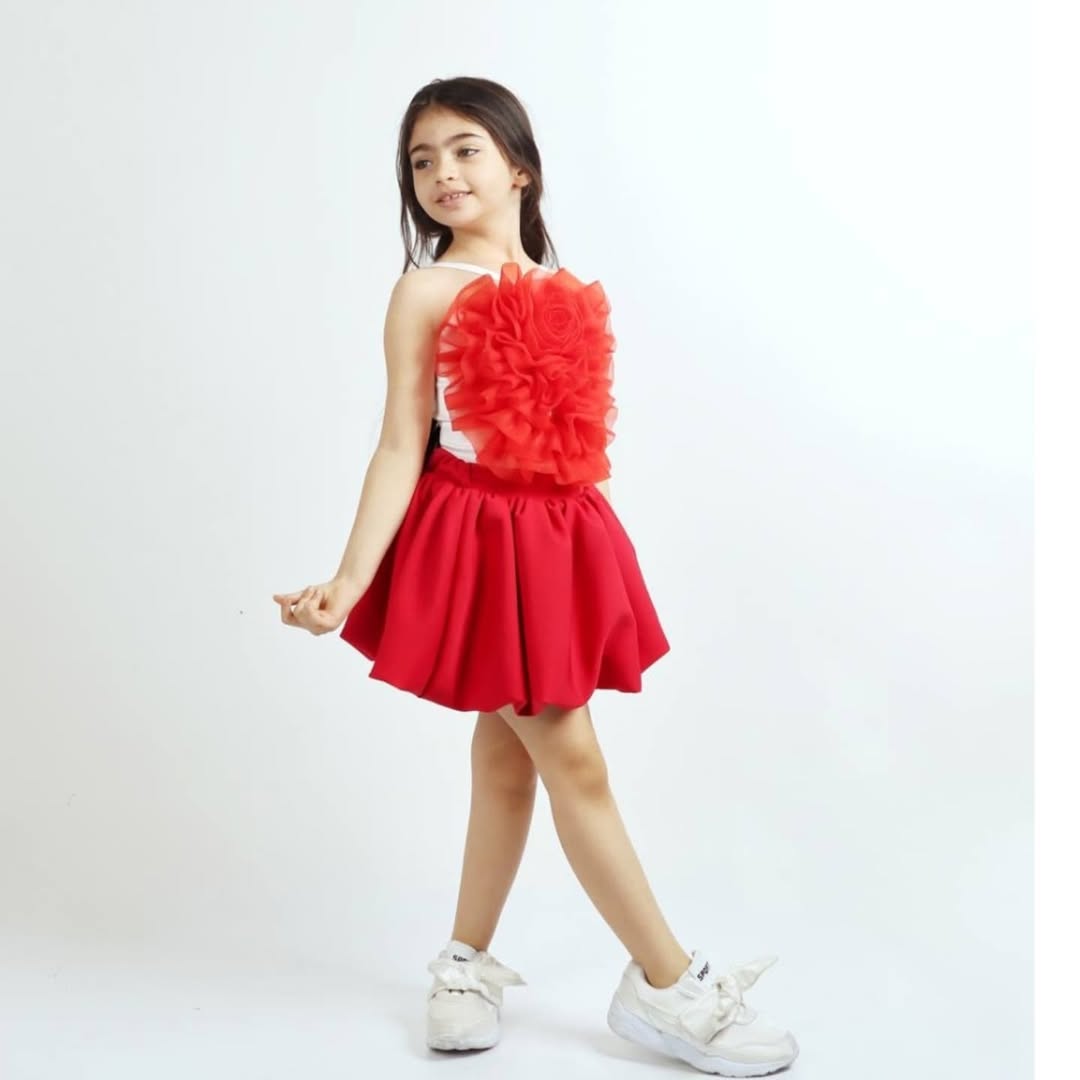 کراپ تاپ تک گل دخترانه سایز ۱ تا ۴