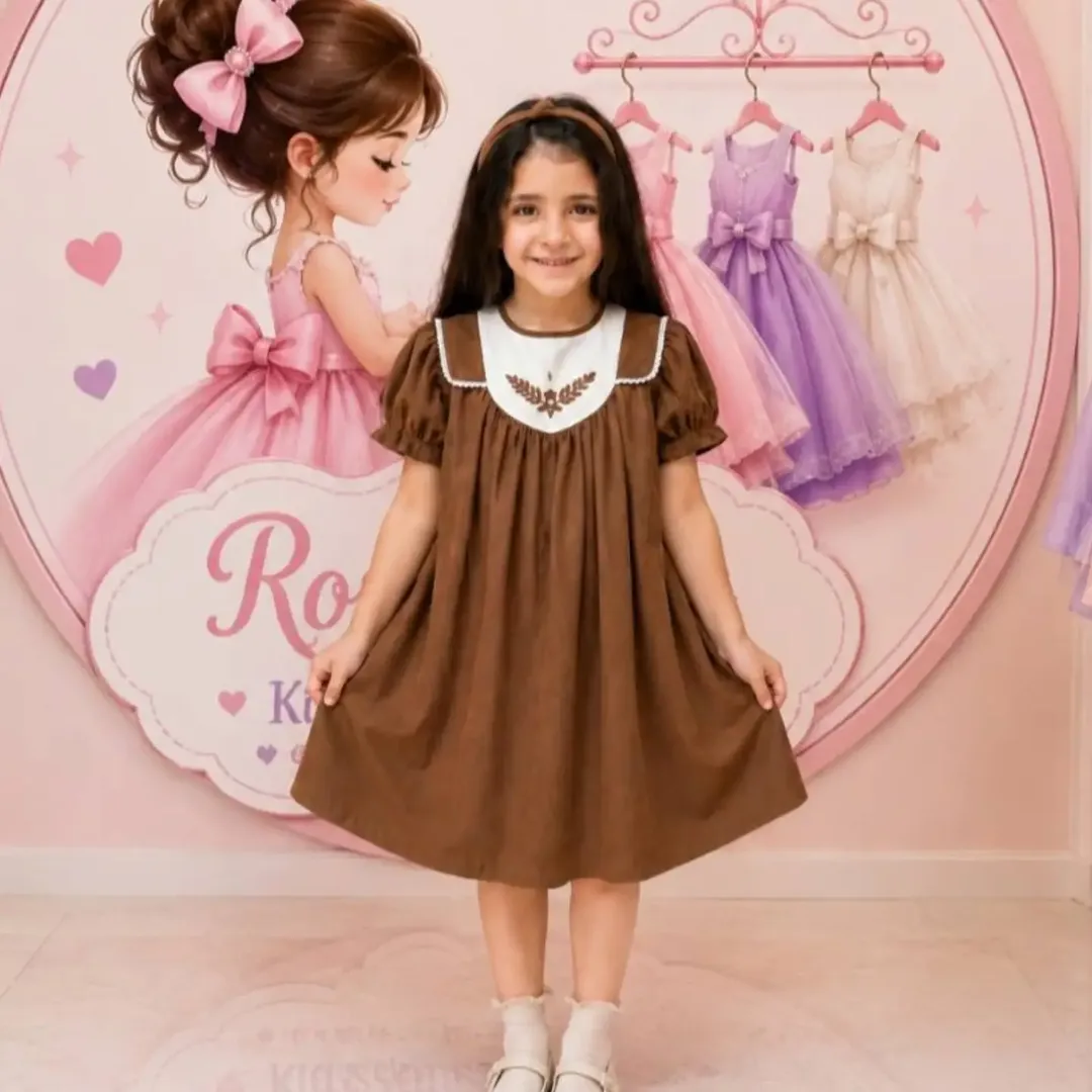 پیراهن وارداتی نخ پنبه خنک و تابستونی سایز110 تا ۱۵۰ بچگانه